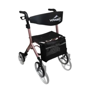 Voyager Adjustable Height Euro-Style Rollator, Rose Gold